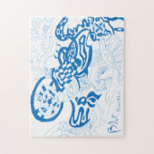"Blaue Skizze" Abstrakte Kunst Puzzle (Vertikal)
