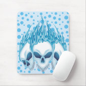 Blaue Skulls flammen Mousepad (Mit Mouse)