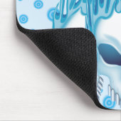 Blaue Skulls flammen Mousepad (Ecke)