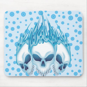 Blaue Skulls flammen Mousepad