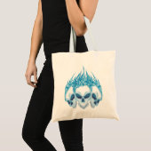 Blaue Skulls flammen Tragetasche (Vorderseite (Produkt))