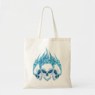 Blaue Skulls flammen Tragetasche