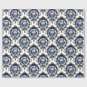 BLAUE SKULLS VINTAGE KREEPITCHRISTMAS GESCHENKPAPIER (Flach)