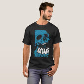 Blaue Skulpturen Cool drucken bei Bedarf T-Shirt (Vorne ganz)