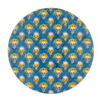Blaue Skulpturen und Sonnenblumen, Design 1