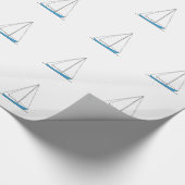 Blaue Sloop Segelboote Geschenkpapier (Ecke)