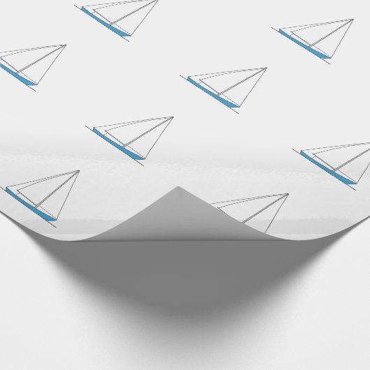 Blaue Sloop Segelboote Geschenkpapier (Ecke)