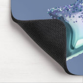 Blaue Smaragdgrüne Violette Glitzer Stern Mousepad (Ecke)
