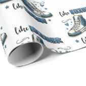 Blaue Sneakers wie Vater, wie Sohn Geschenkpapier (Rolleneckpunkt)