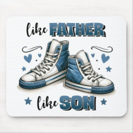 Blaue Sneakers wie Vater, wie Sohn Mousepad