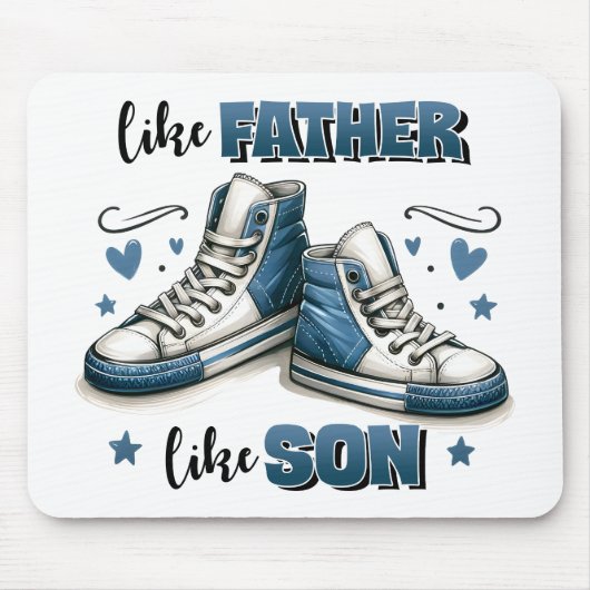 Blaue Sneakers wie Vater, wie Sohn Mousepad (Vorne)