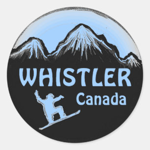 Blaue Snowboarderaufkleber Pfeifer-Kanadas Runder Aufkleber