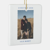 BLAUE Snowfall Foto Text Noise Film Overlay Keramikornament (Rechts)