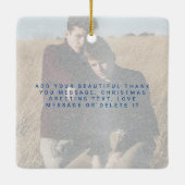 BLAUE Snowfall Foto Text Noise Film Overlay Keramikornament (Rückseite)