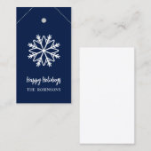 BLAUE SNOWFLAKE DIY CHRISTMAS GIFT TAG (Vorne/Hinten)