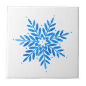 Blaue Snowflake Keramik Tile Fliese (Vorderseite)