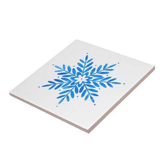 Blaue Snowflake Keramik Tile Fliese (Seite)