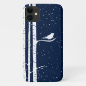 Blaue Snowy Birch Trees Case-Mate iPhone Hülle (Rückseite)