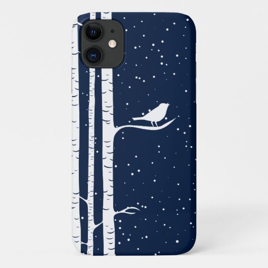 Blaue Snowy Birch Trees Case-Mate iPhone Hülle (Rückseite)