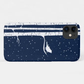 Blaue Snowy Birch Trees Case-Mate iPhone Hülle (Rückseite (Horizontal))