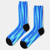 Blaue Socken mit Abstrakt gestrichener Wasserfarbe (Linkes Detail)