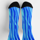 Blaue Socken mit Abstrakt gestrichener Wasserfarbe (Oben)