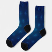 Blaue Socken mit schwarzer Zehenkappe (Linkes Detail)