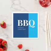 Blaue Sommer-BBQ-Party  Serviette (Beispiel)