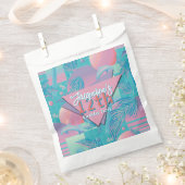 Blaue Sommer-Vaporwave-Sonnenuntergeburtstag Geschenktütchen (Ausgeschnitten)
