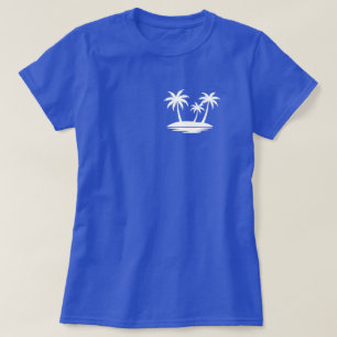 blaue Sommerbaum-Minimalist-Vakation T-Shirt