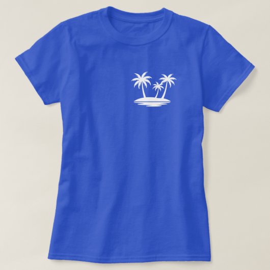 blaue Sommerbaum-Minimalist-Vakation T-Shirt (Design vorne)