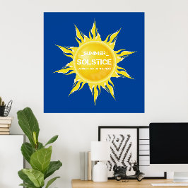 Blaue Sommersonne am längsten Tag des Jahres Poster