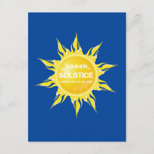 Blaue Sommersonne am längsten Tag des Jahres Postkarte