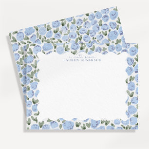 Blaue Sommerwiese Blumen Notizkarte Einladung