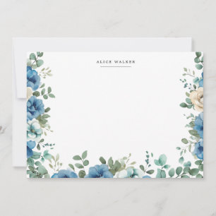 Blaue Sonata-Garten-Blumen-Schreibwaren-Notizkarte Mitteilungskarte