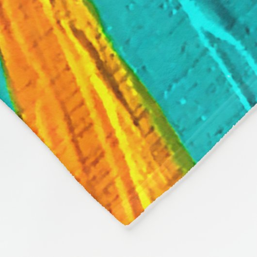 Blaue Sonne Fleecedecke (Ecke)