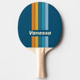 Blaue Sonne Pin gestreift mit Namen Tischtennis Schläger