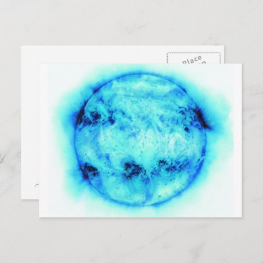 Blaue Sonne Postkarte (Vorne/Hinten)