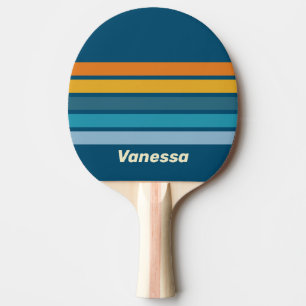 Blaue Sonne über Streifen mit Namen Tischtennis Schläger