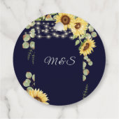 Blaue Sonnenblume Eukalyptus String Lights Hochzei Geschenkanhänger (Rückseite)