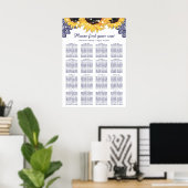 Blaue Sonnenblume Hochzeitsplan 16 Poster (Heimbüro)