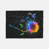 Blaue Sonnenblume Hummingbird Fleecedecke (Vorderseite (Horizontal))