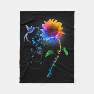 Blaue Sonnenblume Hummingbird Fleecedecke