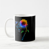 Blaue Sonnenblume Hummingbird Kaffeetasse (Links)