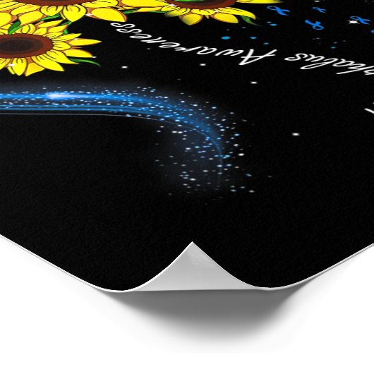 Blaue Sonnenblume Hydrocephalus Sensibilisierung Poster (Ecke)