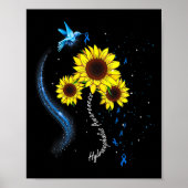 Blaue Sonnenblume Hydrocephalus Sensibilisierung Poster (Vorne)