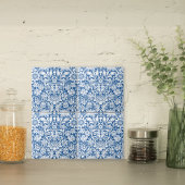 Blaue Sonnenblume mit Weintrauben Fliese