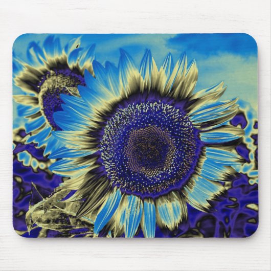 Blaue Sonnenblume Mousepad (Vorne)