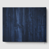 Blaue Sonnenblume Rustikale Hochzeit aus Holz Gästebuch (Rückseite)