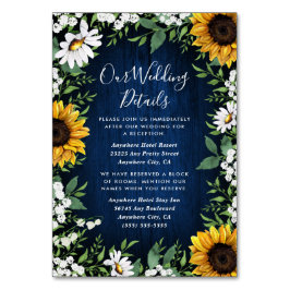 Blaue Sonnenblume Rustikale Hochzeitstiefelder Kar Tischnummer